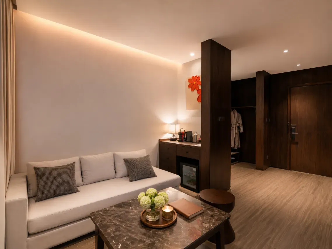 Hostel room interior view